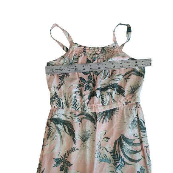 Old Navy Girls Linen Jumpsuit Pink Ferns Sleeveless One Piece Size 10-12 L - Picture 5 of 9